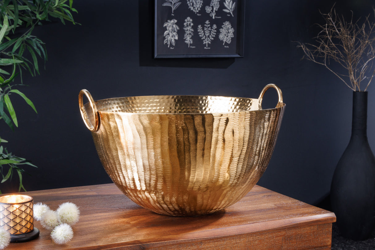 Decoration bowl ORIENT 40cm with hammer stroke effect gold