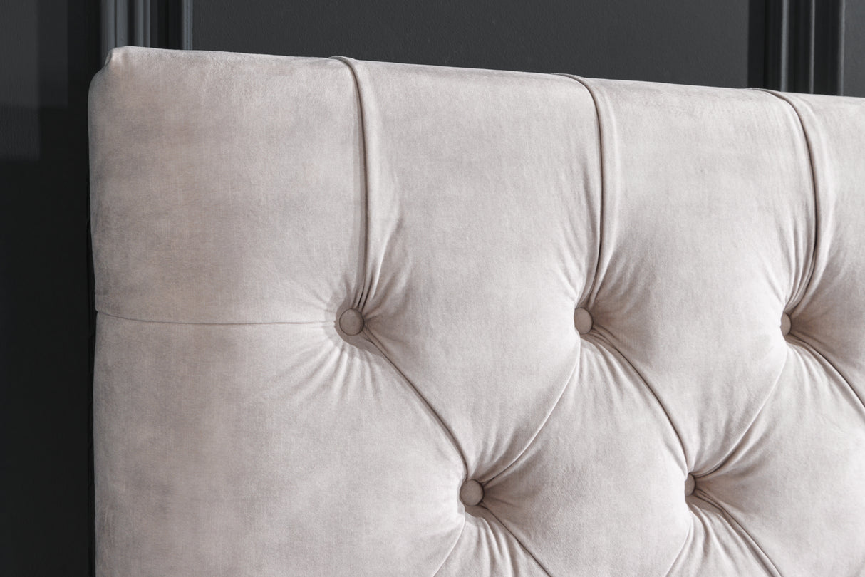 Bed PARIS CHESTERFIELD 160x200cm velvet champagne