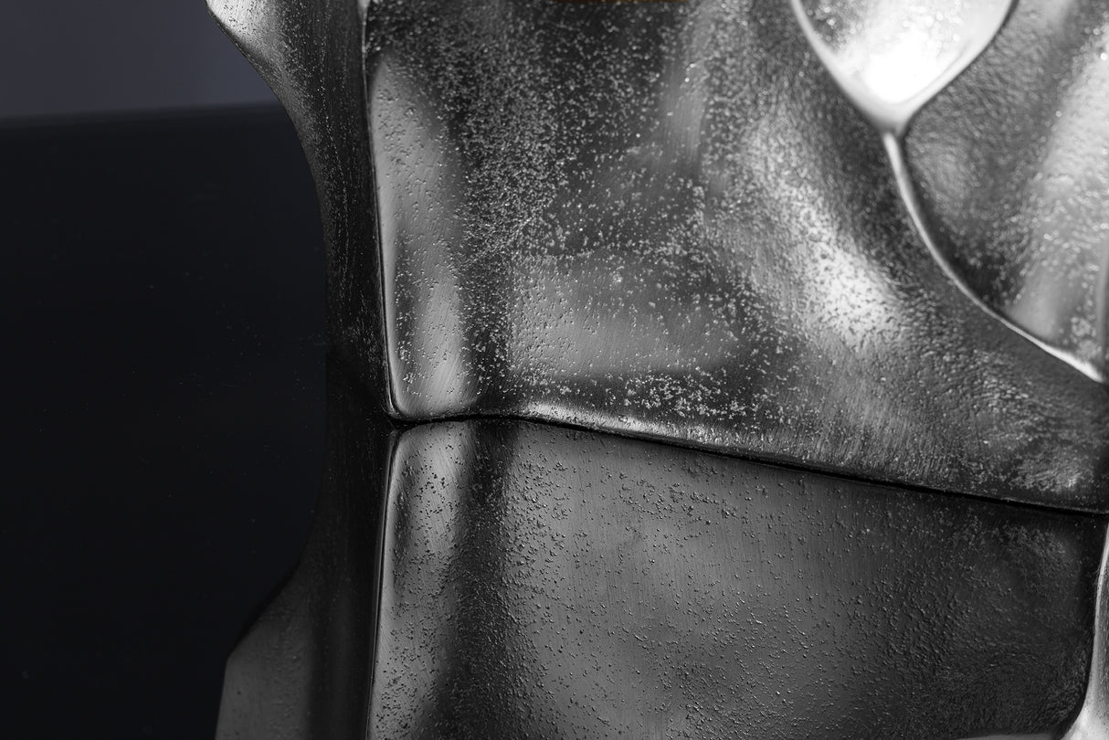 Vase LIQUID 30cm Hammerschlageffekt silber