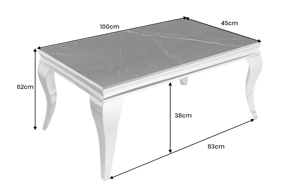Coffee table MODERN BAROCK 100cm chrome sintered stone