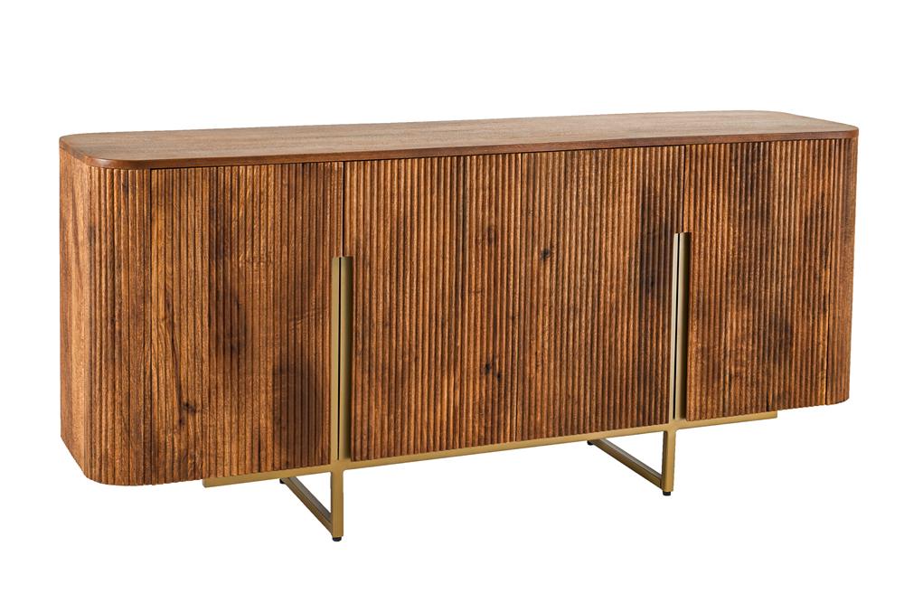 Sideboard GATSBY 160cm retro style mango wood brown gold
