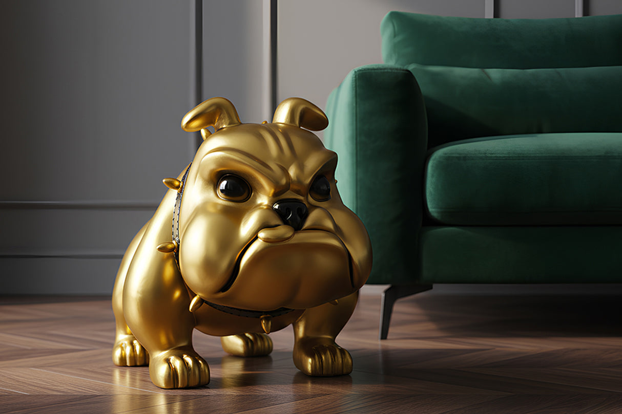 Decoration sculpture BULLDOG 70cm gold