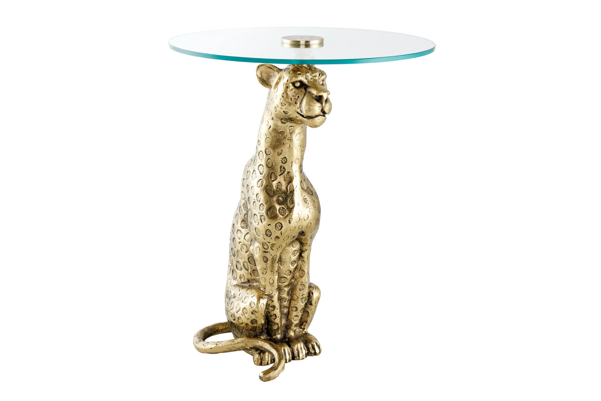Beistelltisch WILDLIFE PANTHER 60cm Antik Gold
