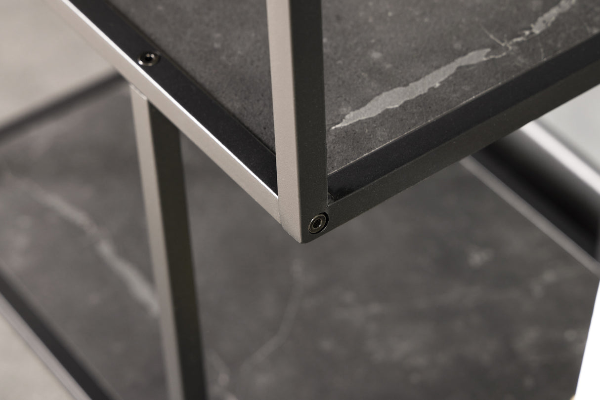 Shelf SLIM LINE 185x77cm marble look anthracite