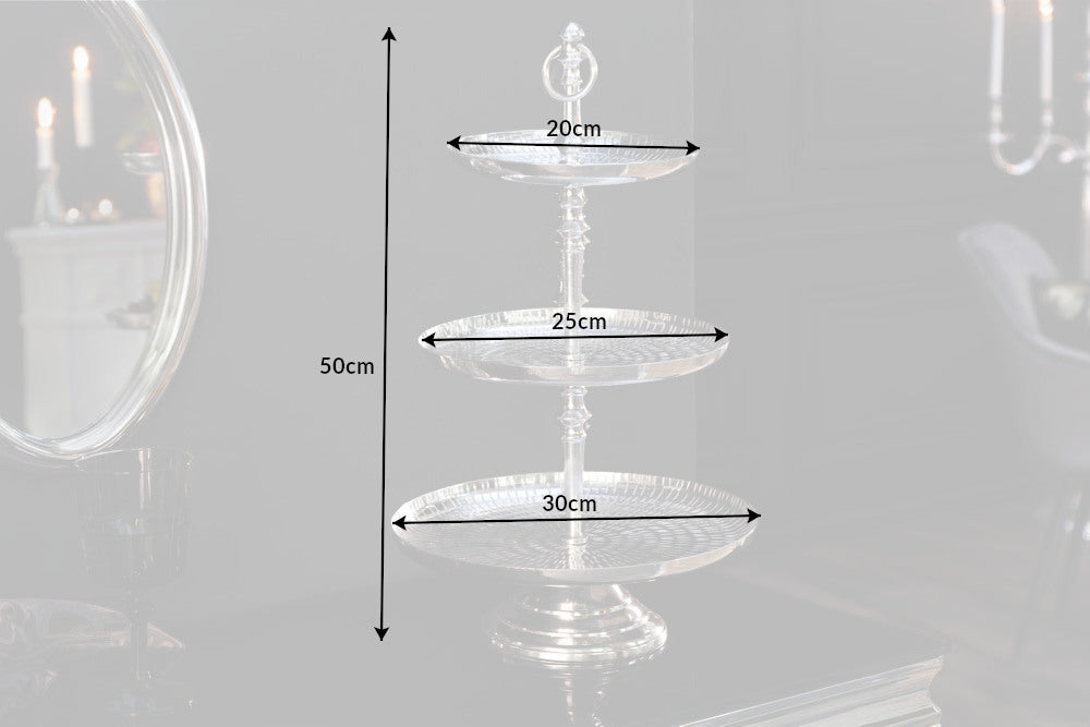 Etagere ORIENT 50cm 3 trays silver