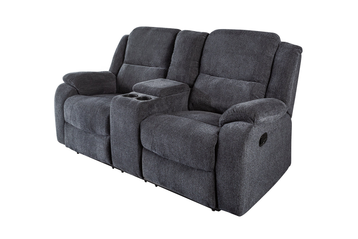 Cinema armchair HOLLYWOOD 2-seater textured fabric dark grey