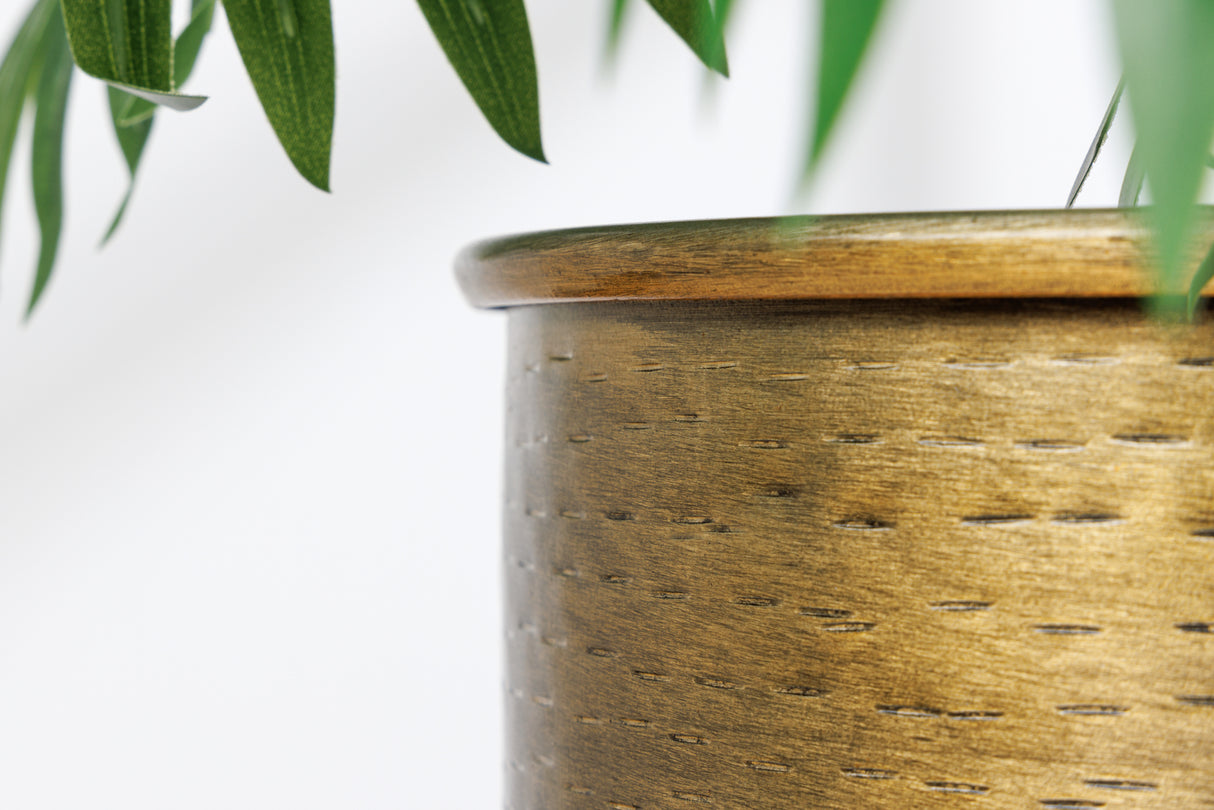 Flower pot UNIT 70-50cm set of 2 black gold incl. frame