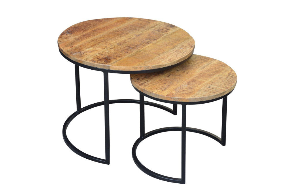 Beistelltisch ELEMENTS 2er Set Mangoholz natur