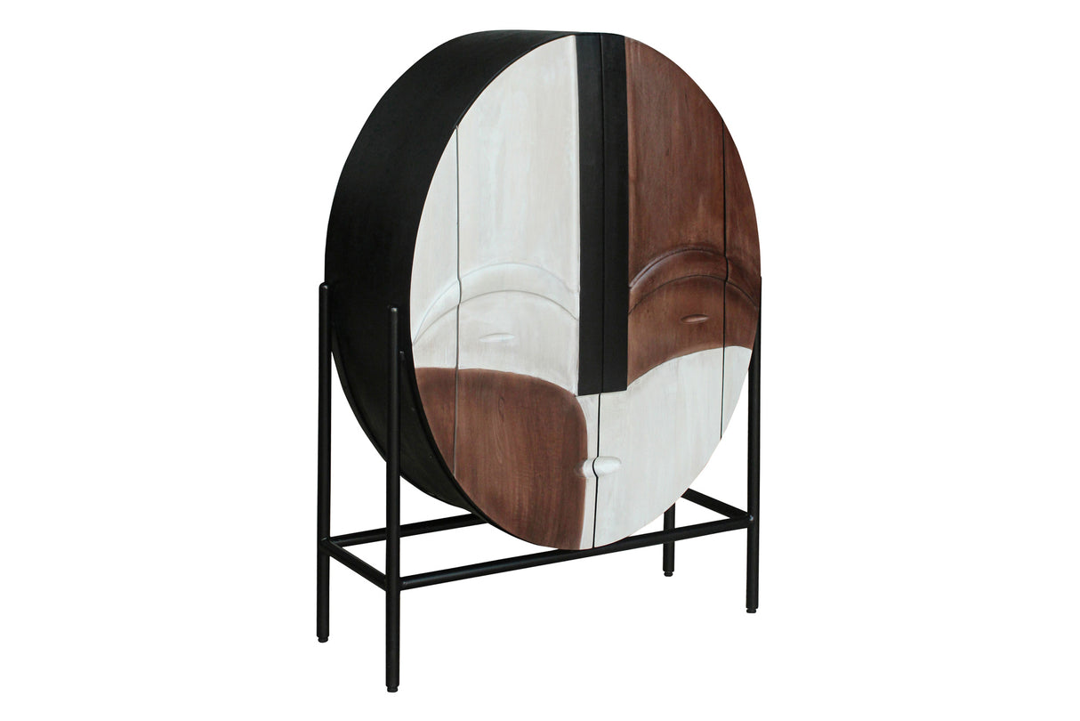 Highboard VOODOO 120cm mango wood brown black white