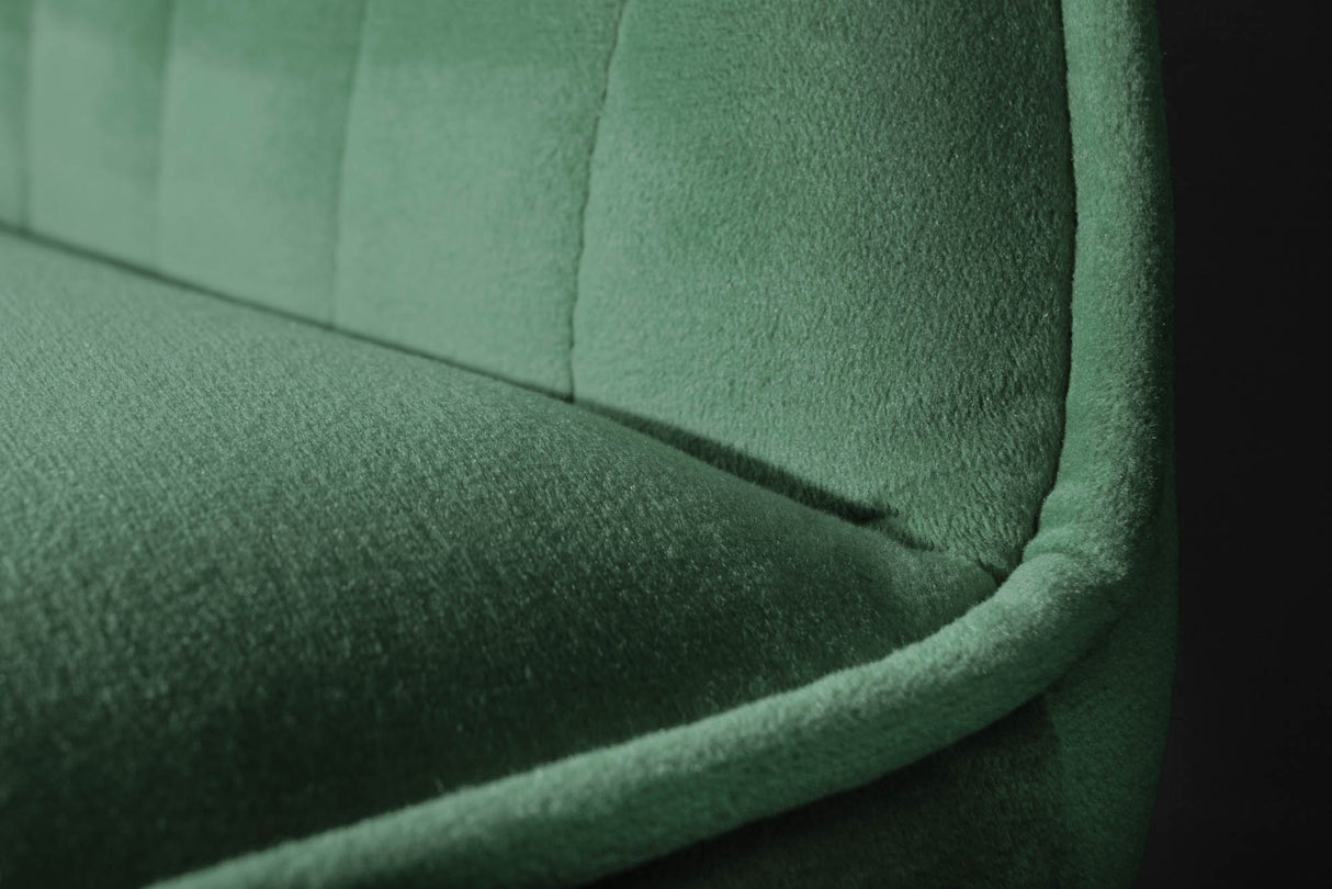 Barstuhl TURIN Samt smaragdgrün mit Steppung