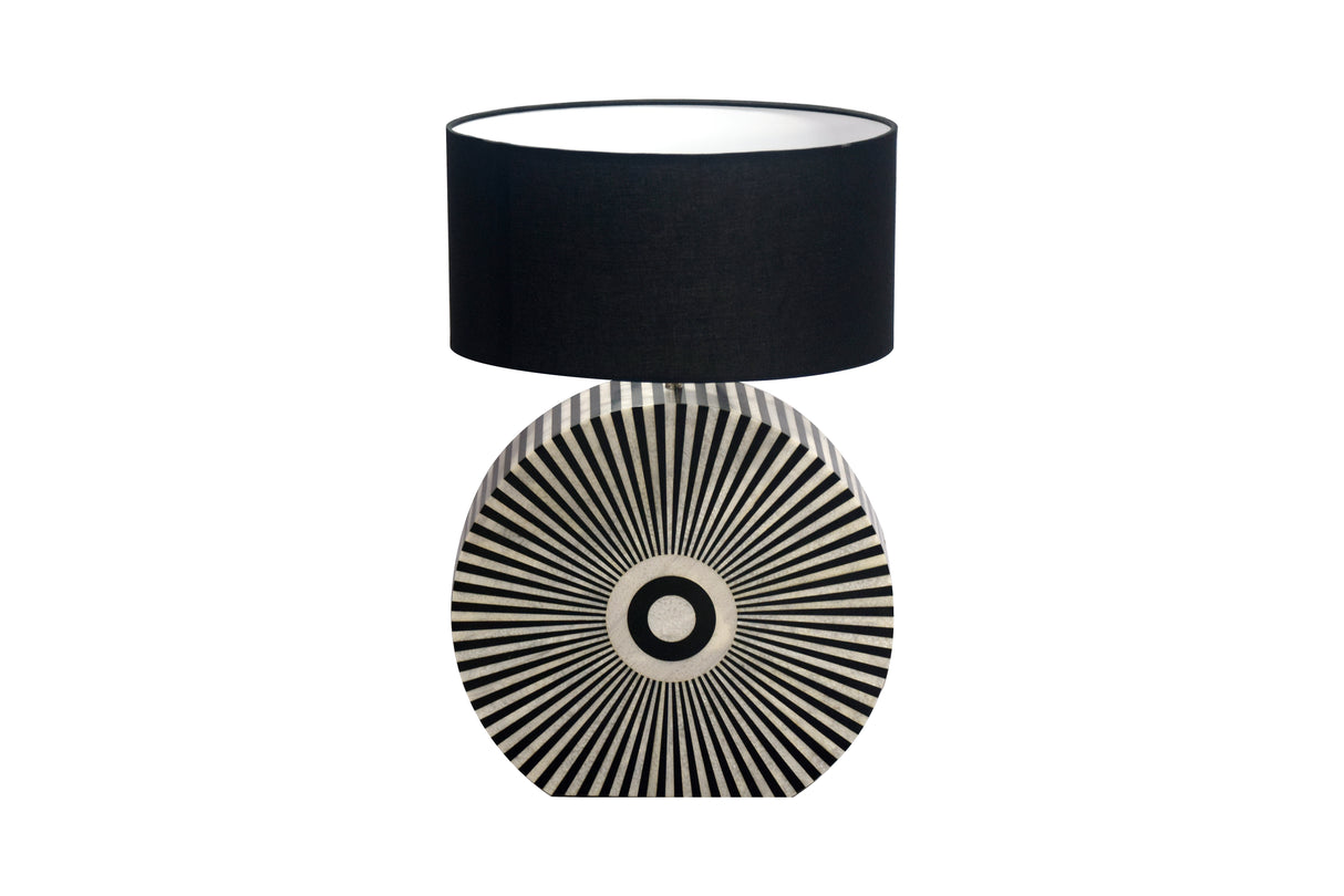 Tischleuchte HARMONY NATURE 65cm Knocheneinlage schwarz-weiß