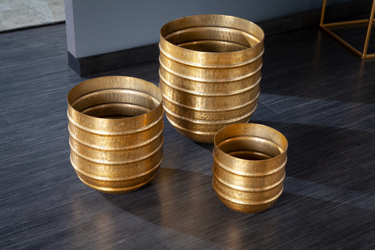 Planter vase ORIENT 16-27cm set of 3 gold