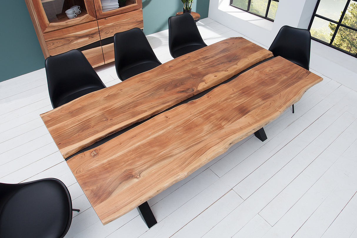 Dining table AMAZONAS 200cm X-legs acacia wood