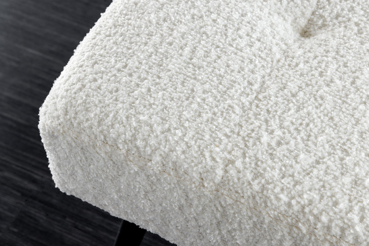 Bank BOUTIQUE 100cm Bouclé weiß