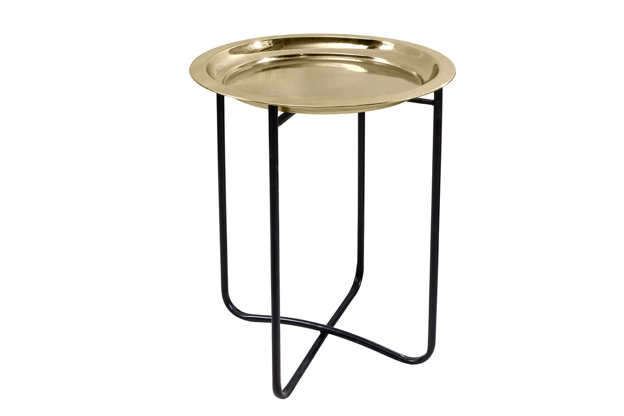 Beistelltisch CASABLANCA 50cm Messing gold abnehmbares Tablett