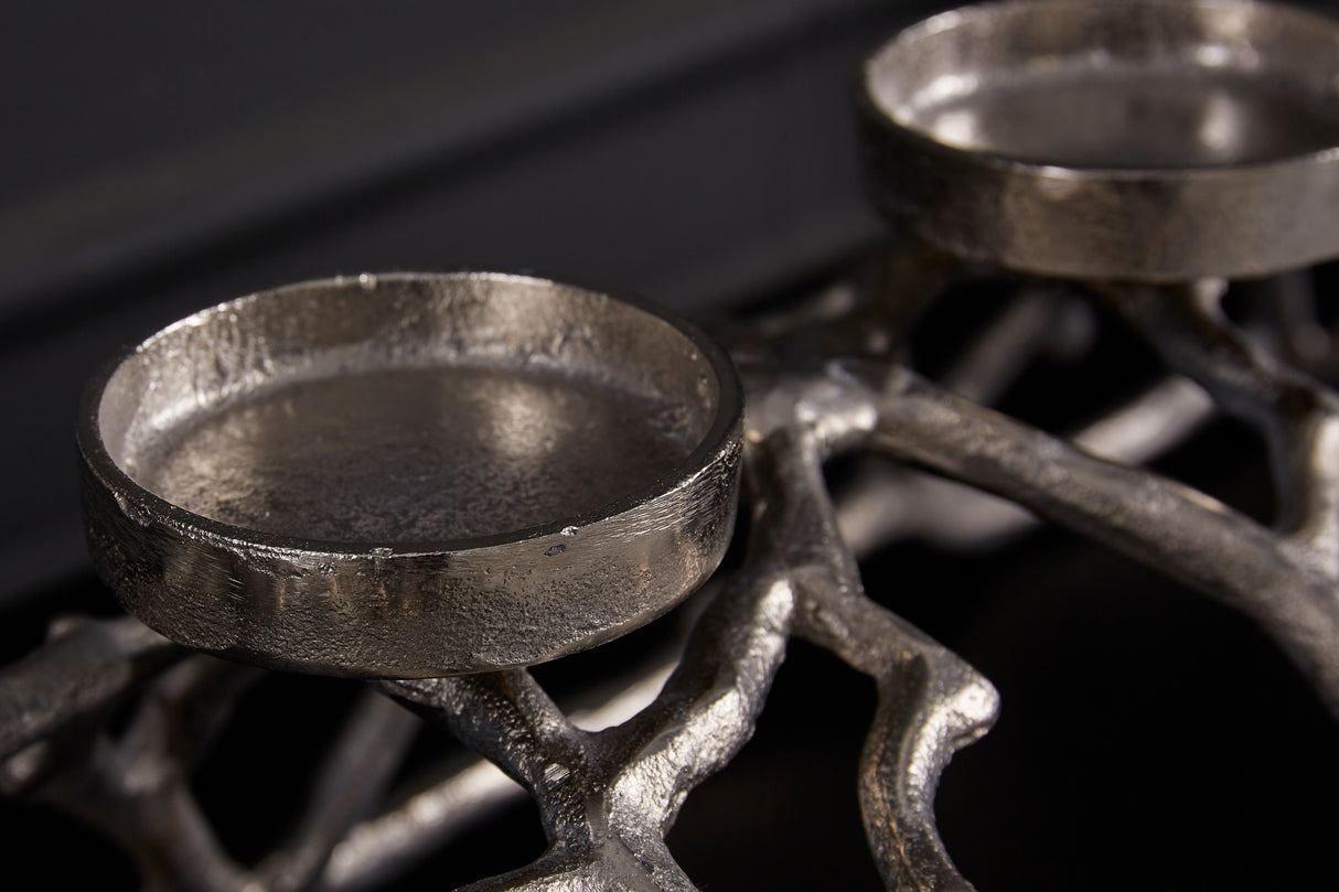 Candleholder ABSTRACT 60cm 4 flames silver