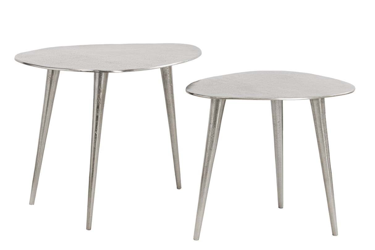 Couchtisch ELEMENTS 2er Set silber