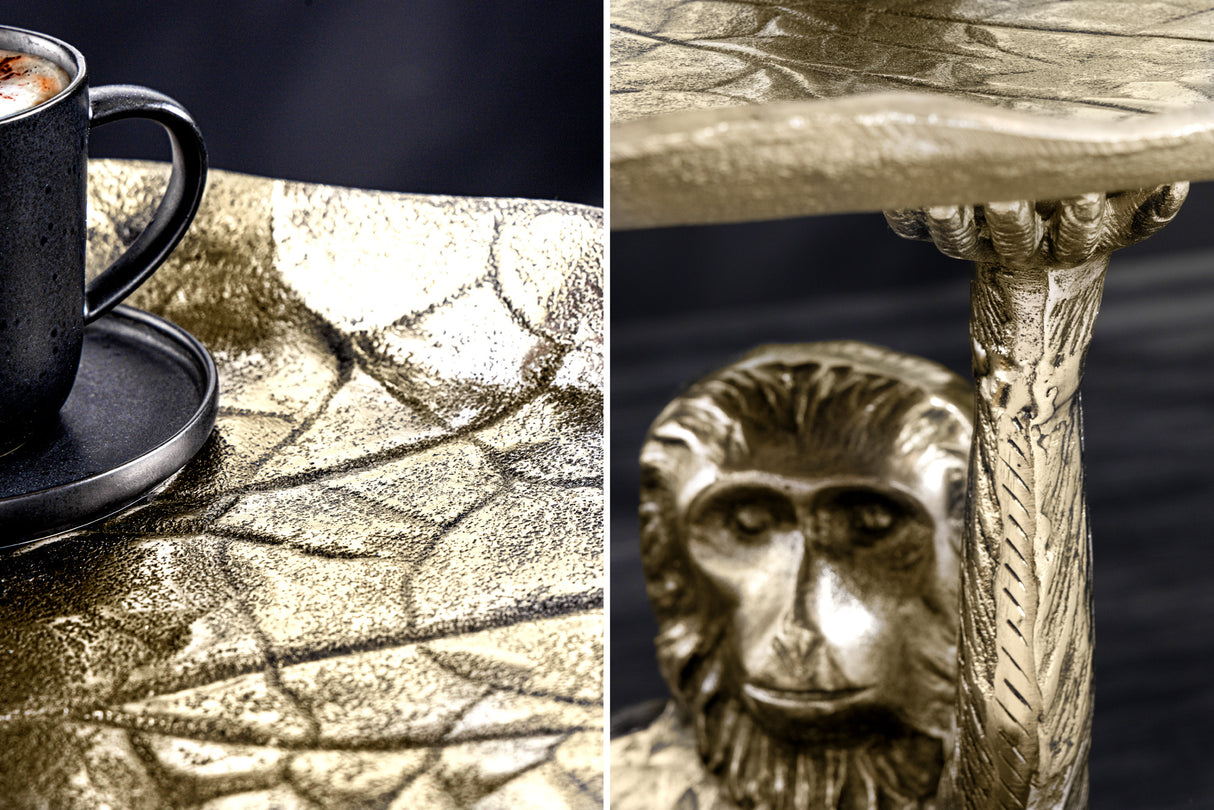 Side table WILDLIFE MONKEY 55cm antique gold