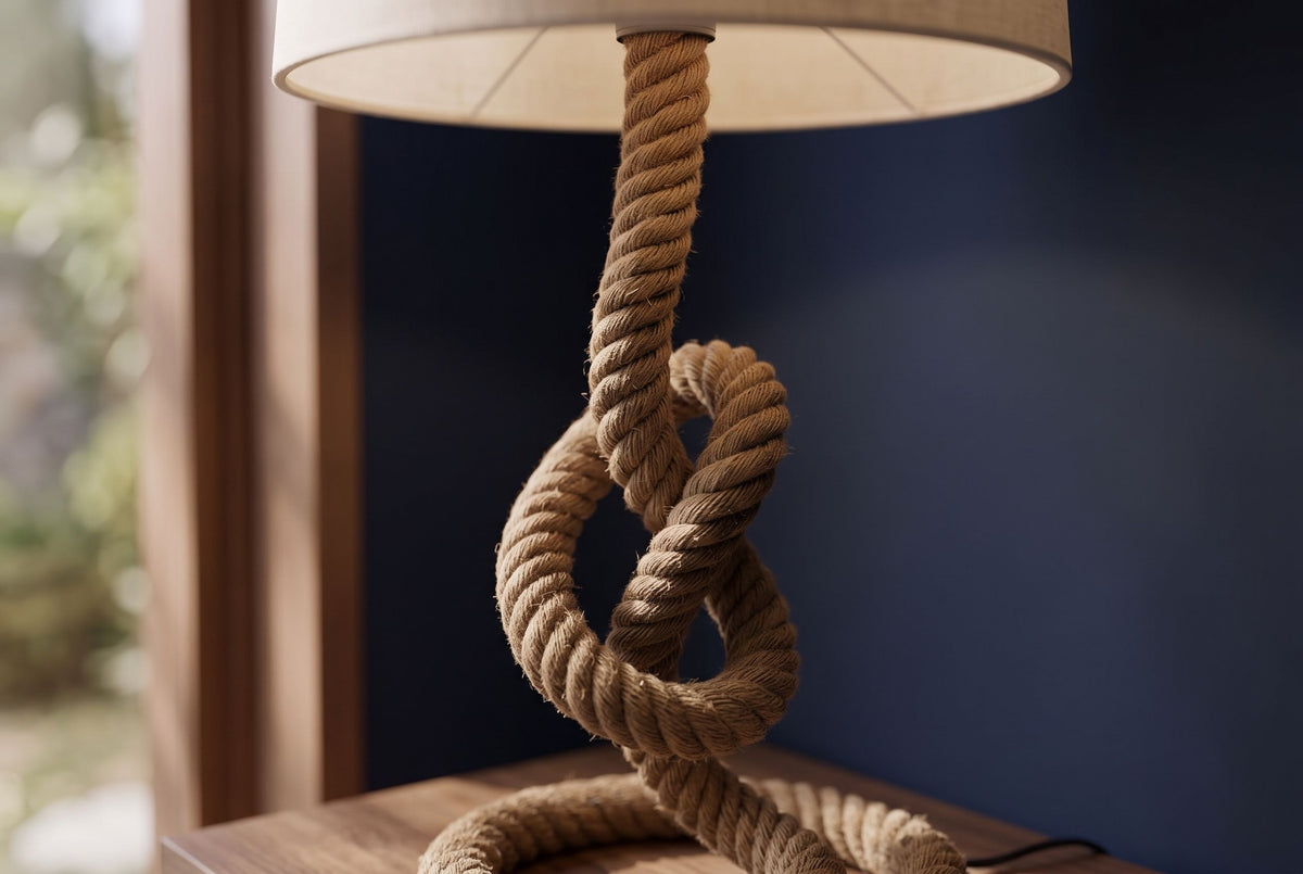 Floor lamp SEVEN SEAS 80cm w/ authentic knotted rope