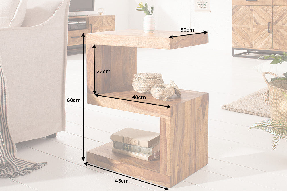 Beistelltisch mit Ablage S 60cm Sheeshamholz