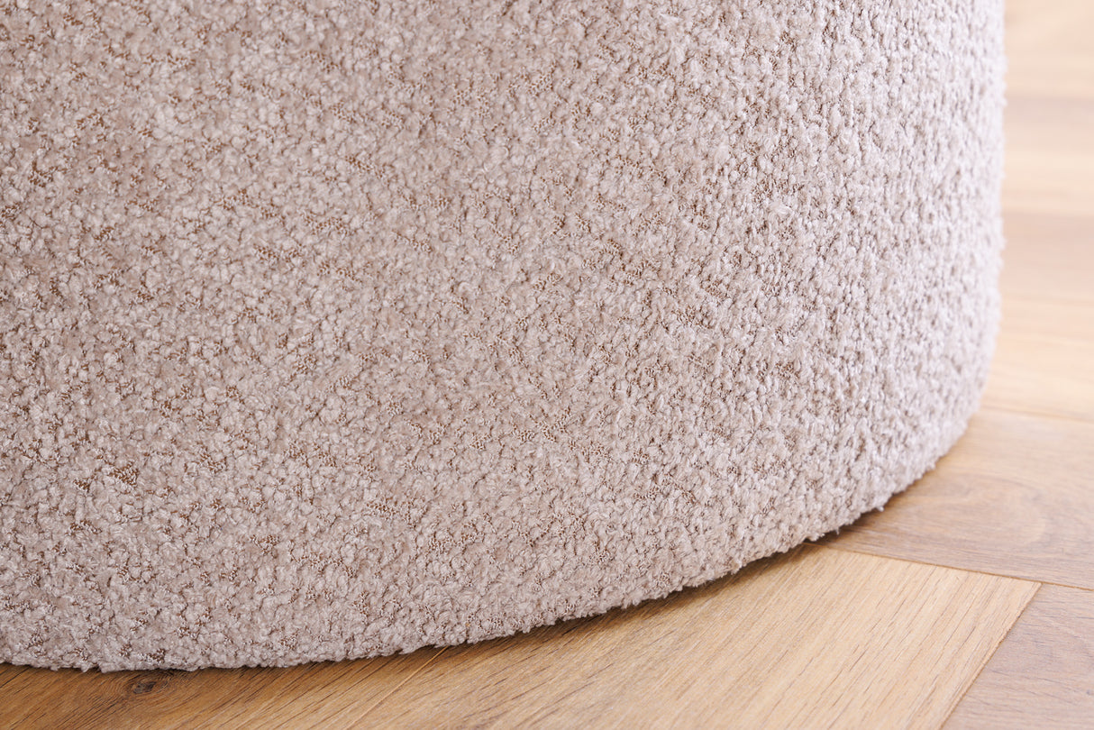 Hocker MODERN BAROCK STORAGE 50cm Bouclé Champagner