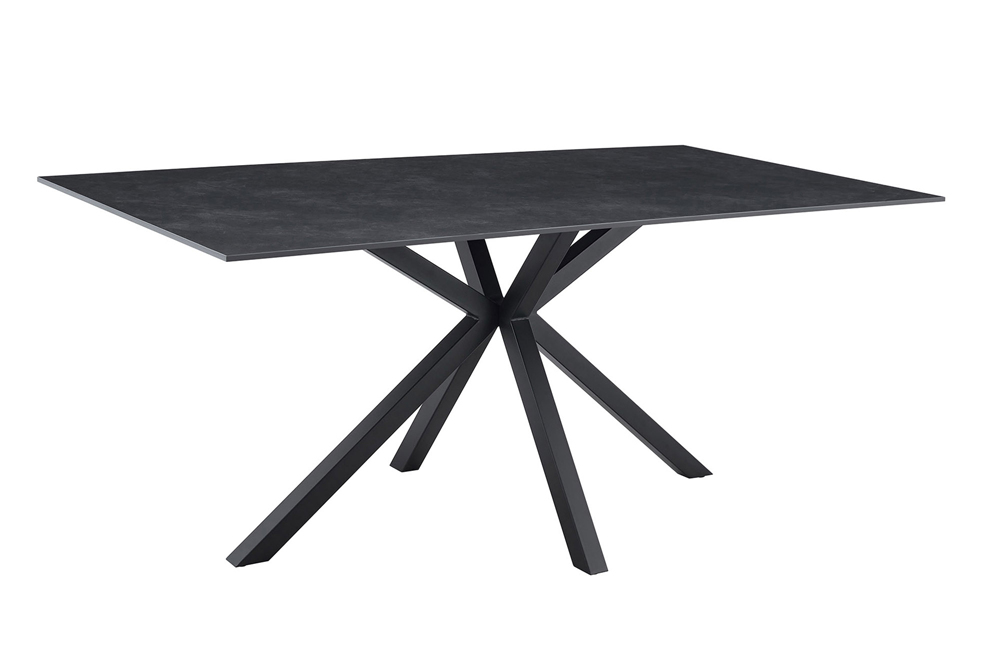 Dining table GALAXIE 180cm w/ star frame ceramic grey