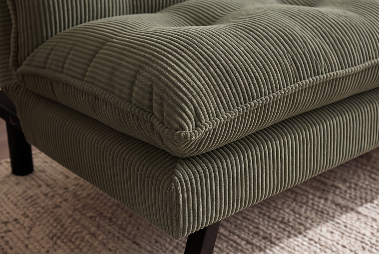 Sofa bed COCOONING 190cm 3-seater cord green