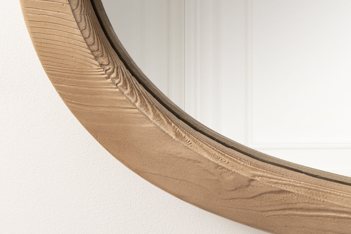 Wallmirror ORGANIC 105cm oval pine wood natural beige