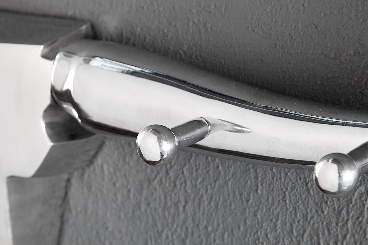 Wall Decoration coatrack BULL 100cm aluminium silver