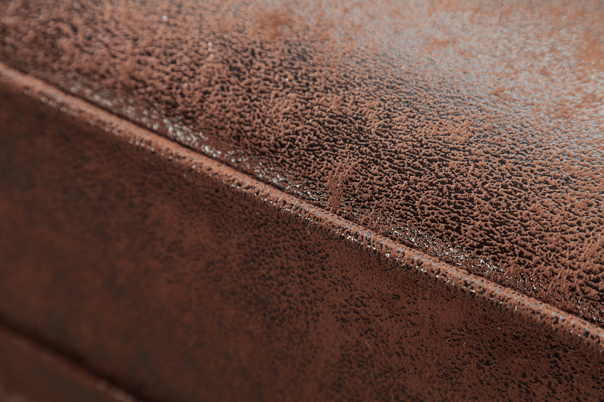 Ecksofa CHESTERFIELD mit Ottomane links 270cm Federkern Microfaser antikbraun