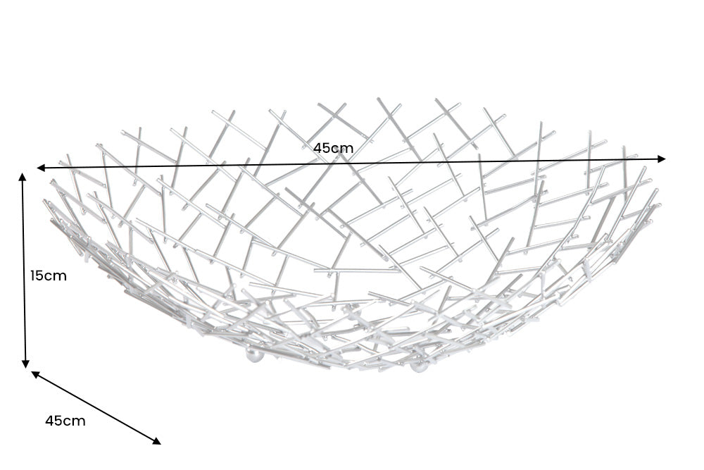 Fruit bowl STRUCTURE 45cm metal silver