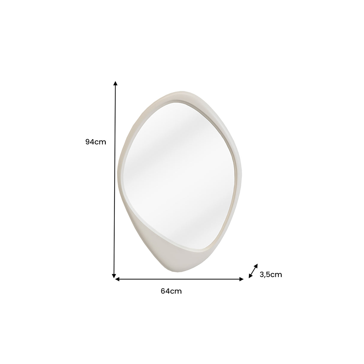 Wall mirror ORGANIC 90cm greige