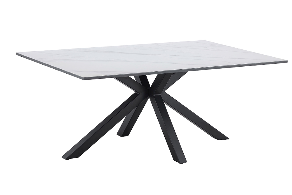 Couchtisch GALAXIE 100cm mit Sterngestell Keramik weiß