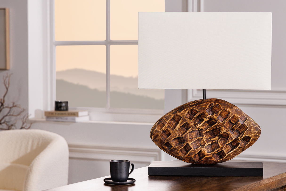Tischleuchte REEF 50cm Regenbaumholz