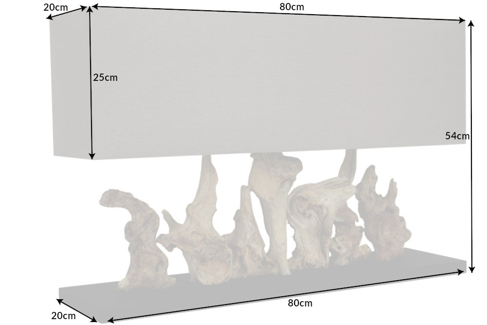 Table lamp PURE UNIQUE 80cm driftwood linen shade beige