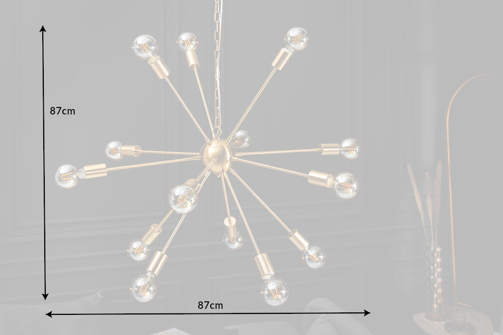 Pendant lamp SPUTNIK 85cm 14 arms gold