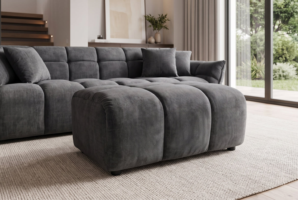 Hocker CLOUD 100cm Samt grau