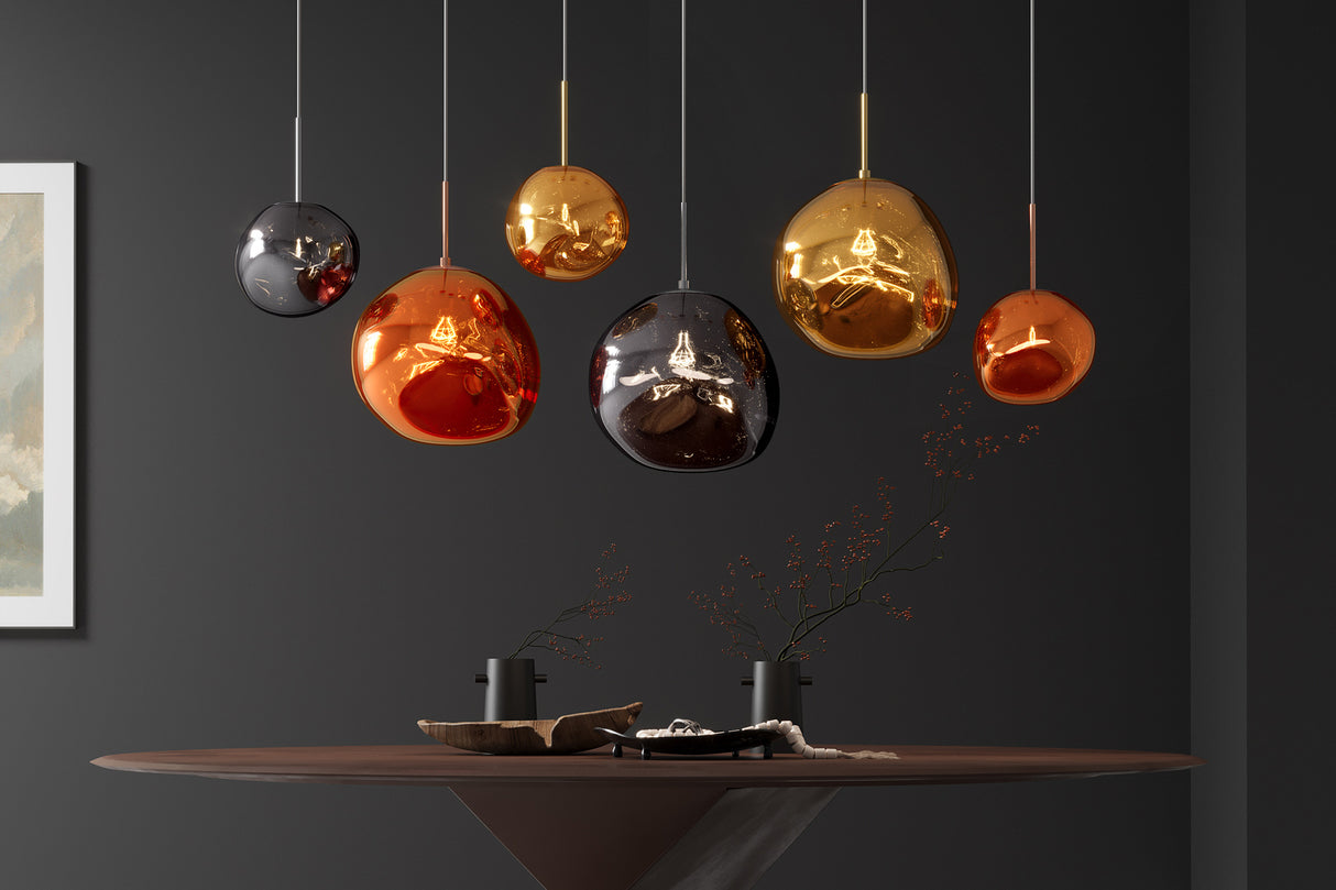 Pendelleuchte LIQUID DIAMOND 35cm Glas kupfer