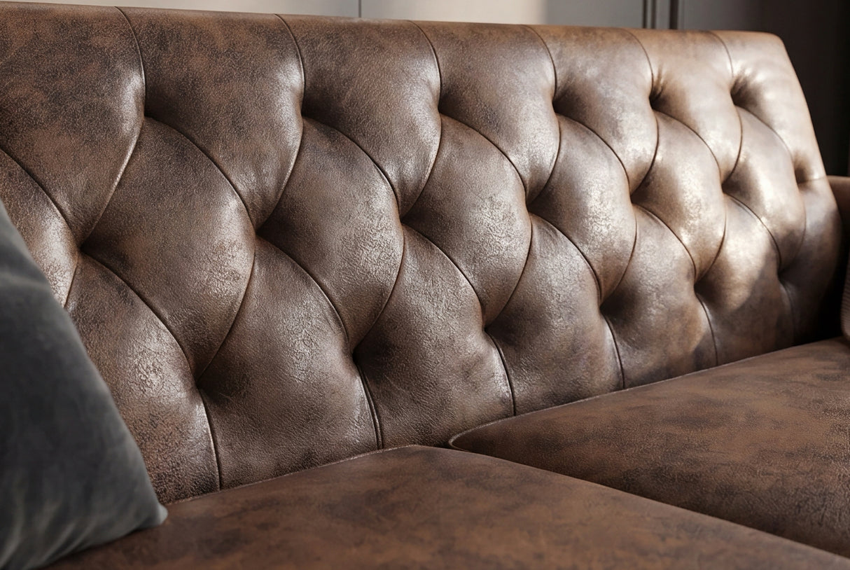 Sofa bed MAISON BELLE AFFAIRE 220cm microfibre antique brown