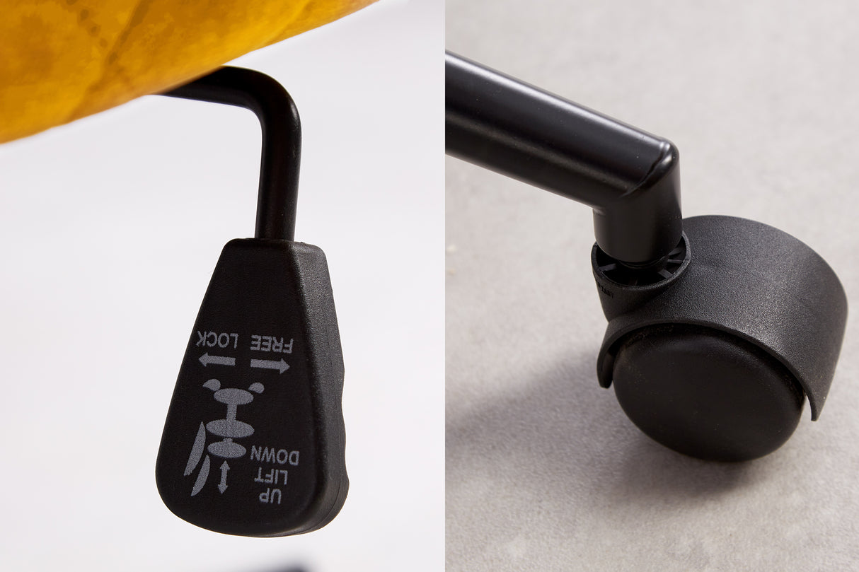 Bürostuhl EUPHORIA 47-56cm Samt senfgelb