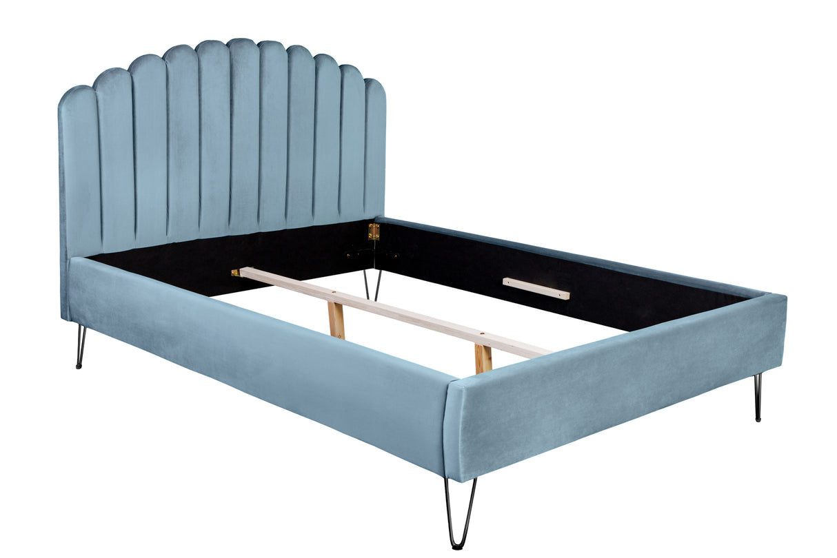 Bed PEARL 140x200cm velvet aqua