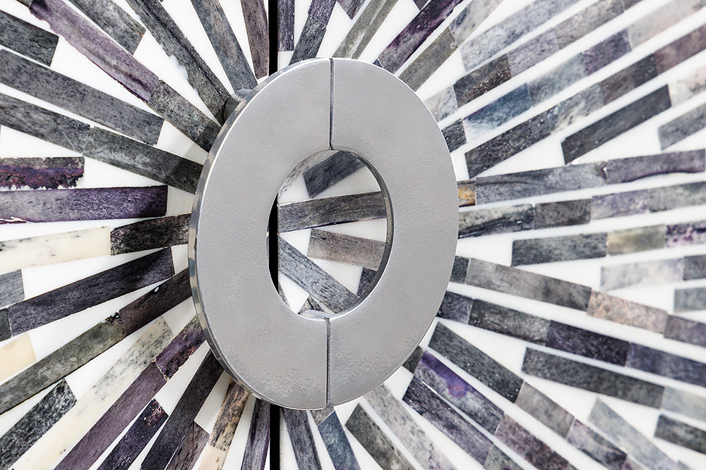 Sideboard HERITAGE 160cm mosaic bones black white