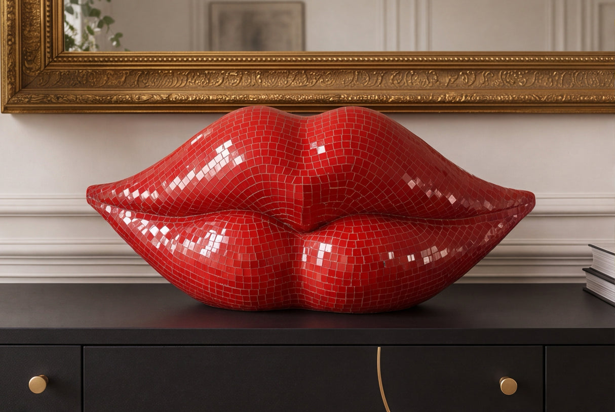 Dekoration DISCO LIP 45cm Mosaik rot
