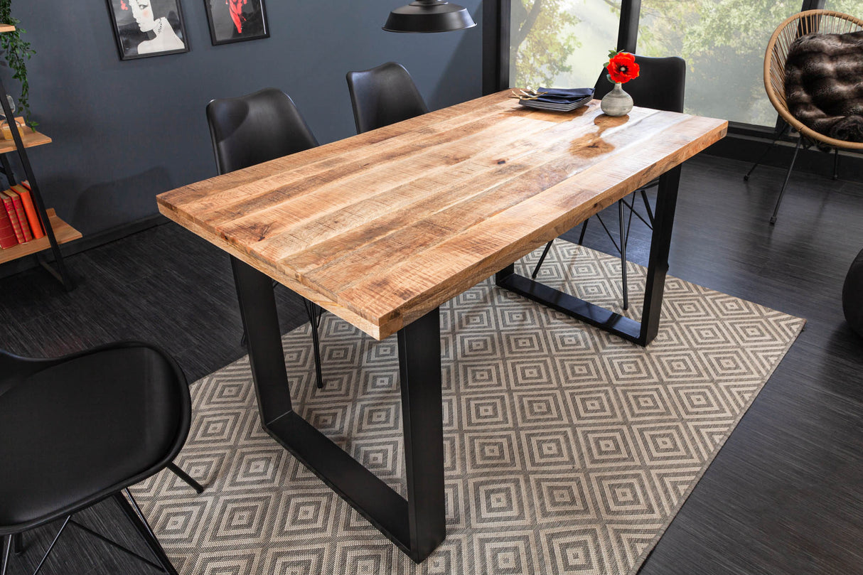Esstisch IRON CRAFT 120cm U-Beine Mangoholz