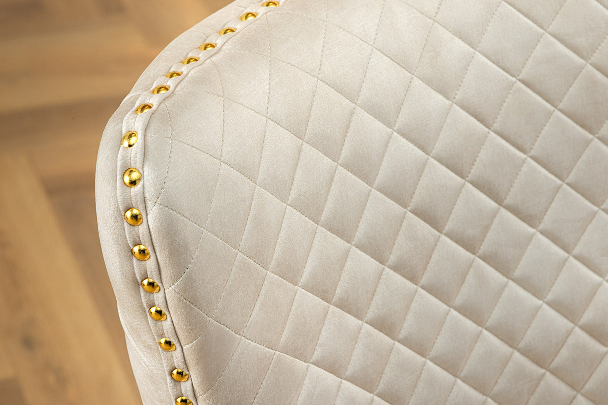 Bar stool CASTLE height adjustable w/ lion´s head handle velvet beige golden legs in baroque style