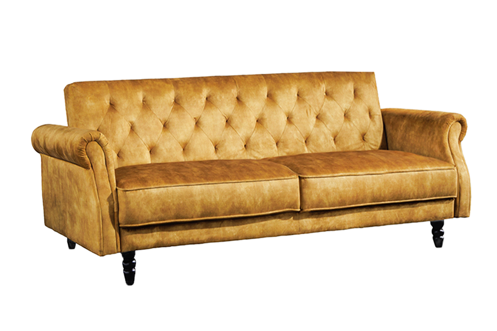 Sofa bed MAISON BELLE AFFAIRE 220cm velvet mustard yellow