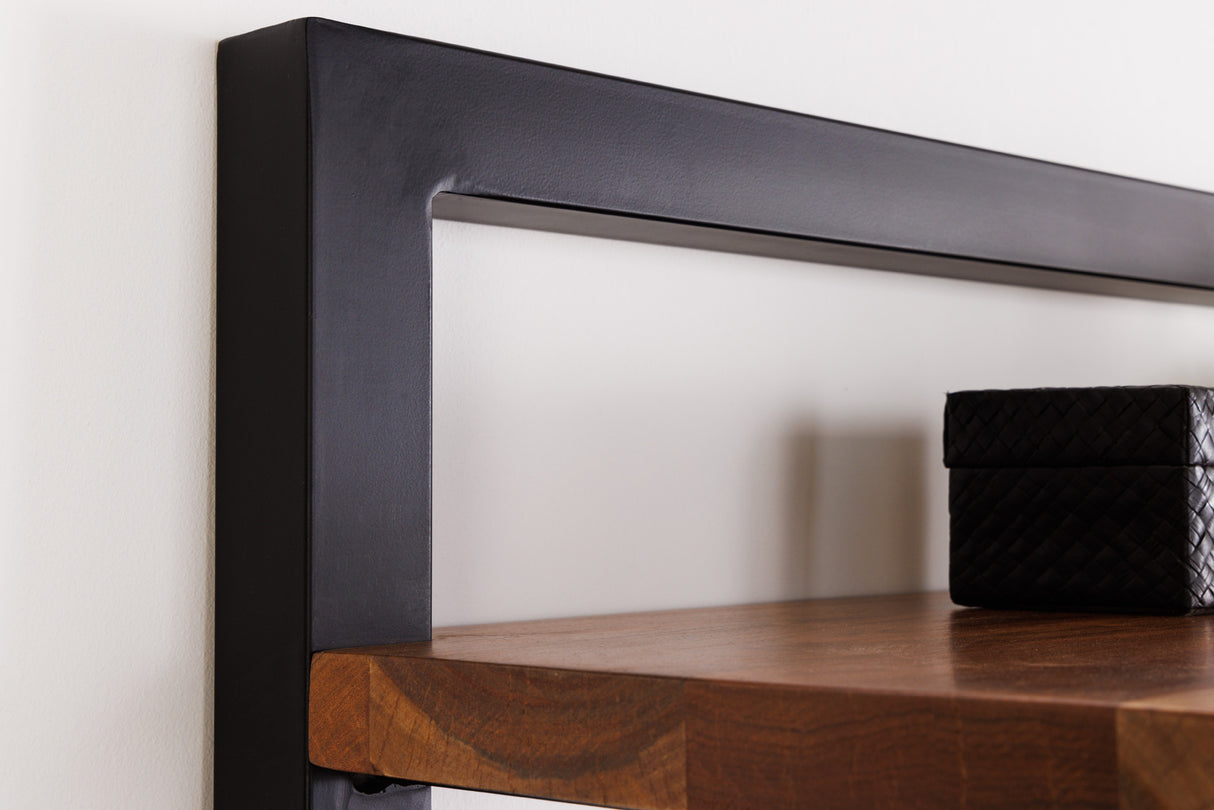 Shelf MAMMUT 180cm acacia wood natural and metal black