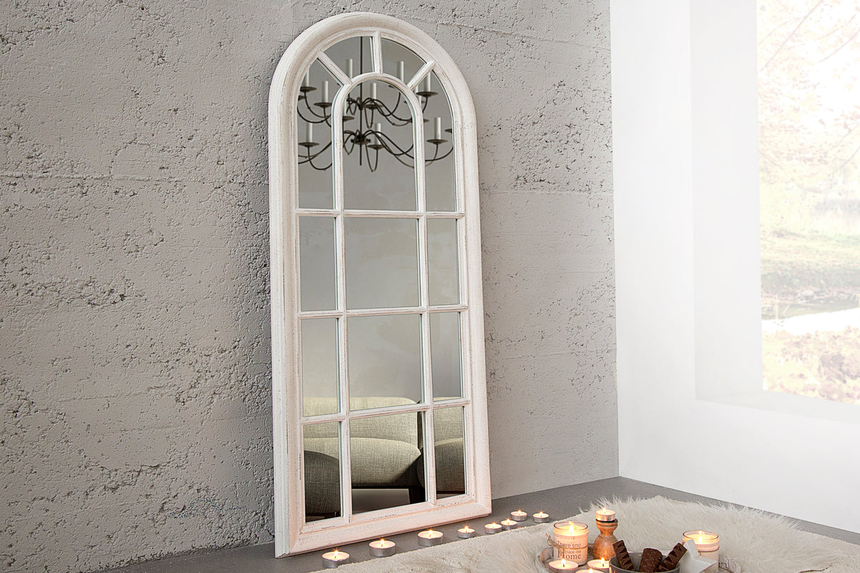 Wandspiegel CASTILLO 140cm Vintage Look grau weiß