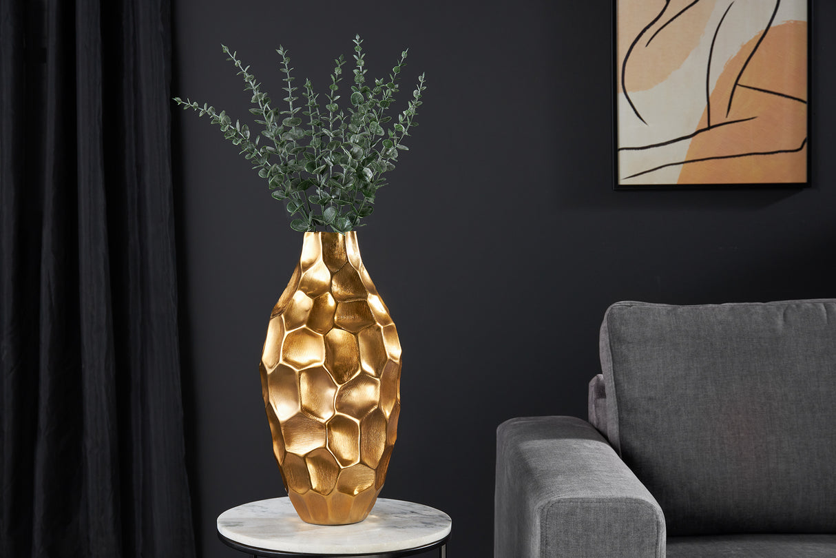 Vase ORGANIC ORIENT 45cm mit Hammerschlageffekt gold