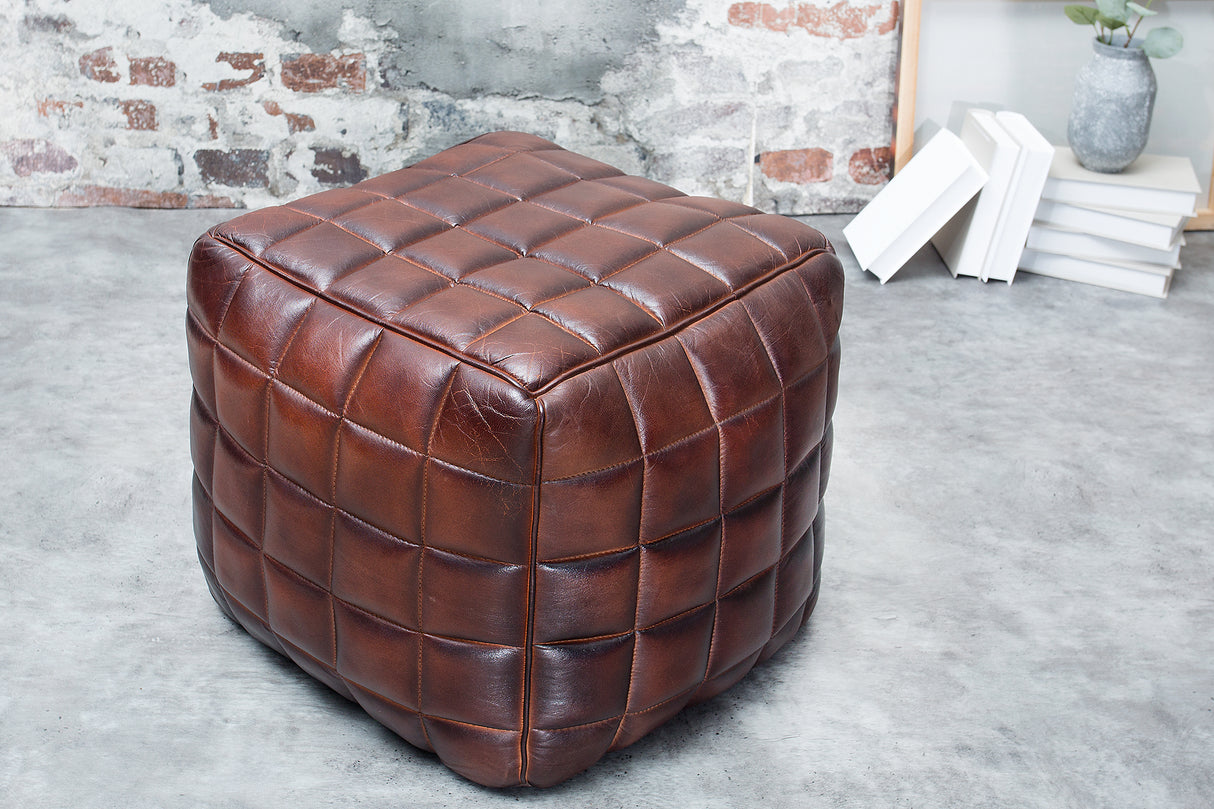 Hocker RIDER 40cm Echtleder braun